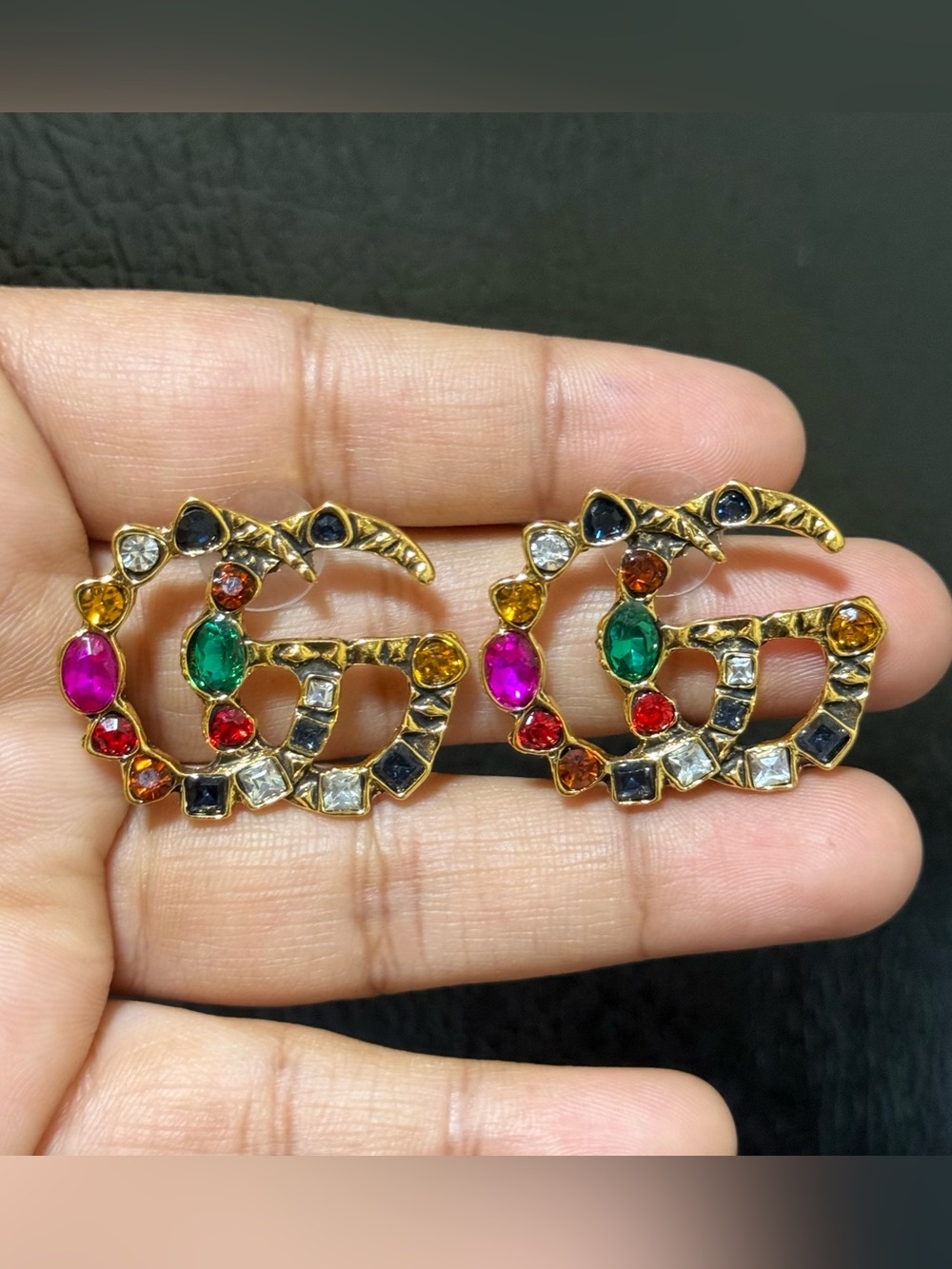 Designer-Inspired Multicolor Crystal Earrings